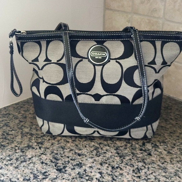 Coach Handbags - Authentic Coach Signature Black and Gray Tote